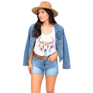 EUC The Collection Royal Boho Skull & Roses Tank Top | Size: S/M